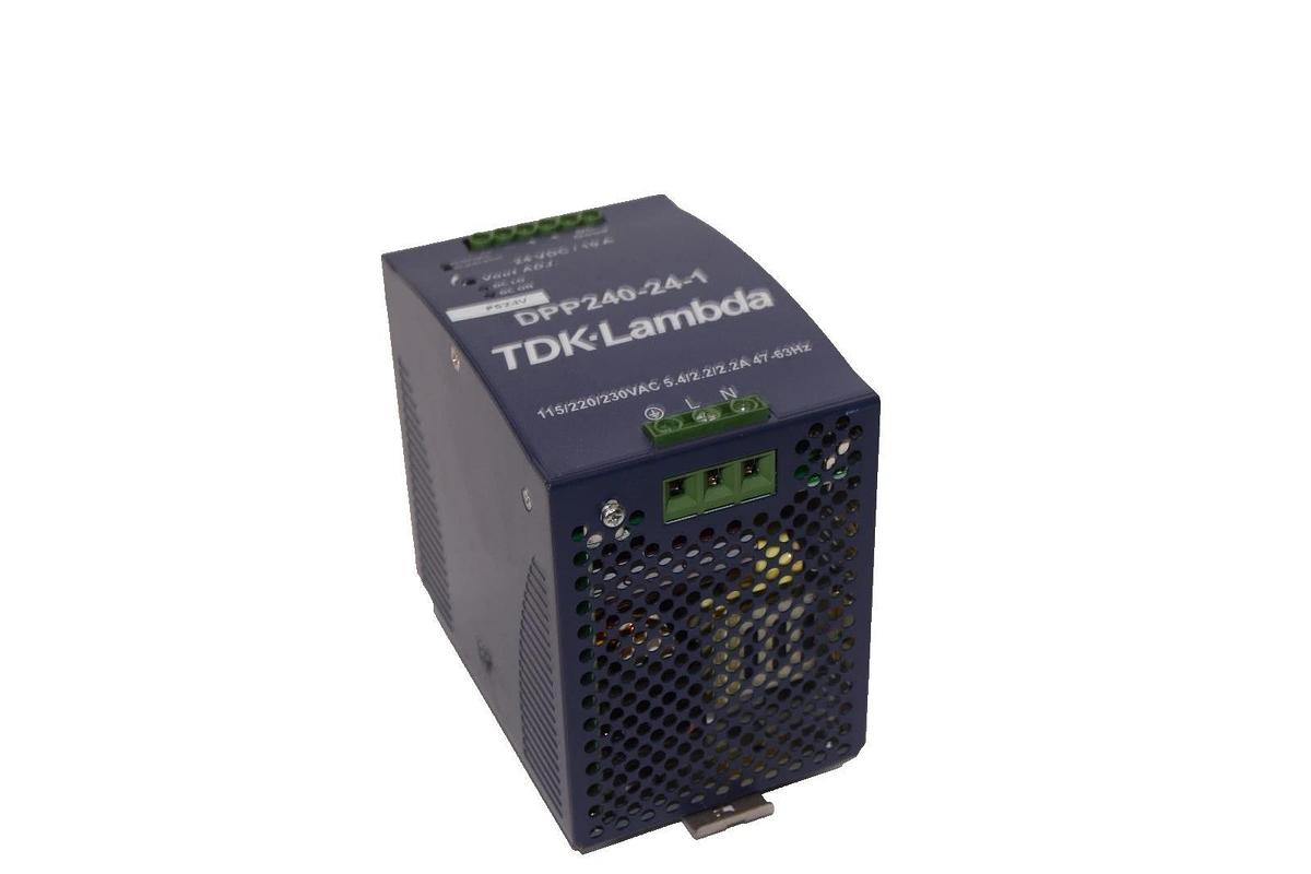 Used TDK-Lambda DPP240-24-1 24Vdc 10A DIN Rail Mount Power Supply