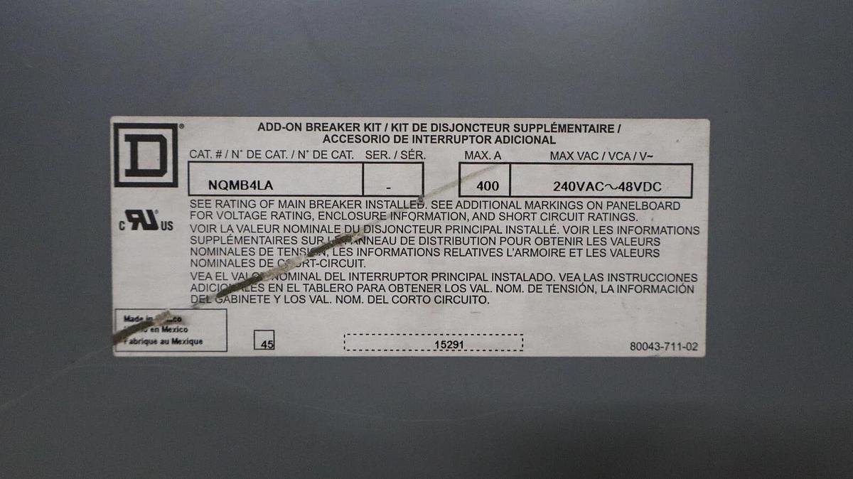 Square D Panelboard Interior Face Plate Breaker Cover NQ442L4C NWMB4LA *AS SHOWN
