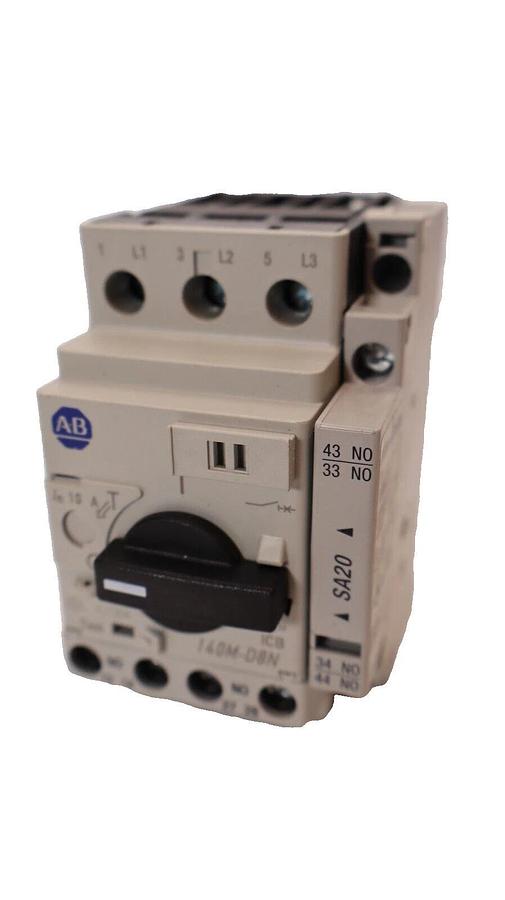Used ALLEN BRADLEY 140M-D8N-C10 Series C Manual Motor Starter W/ 140M-C-A Aux Contact