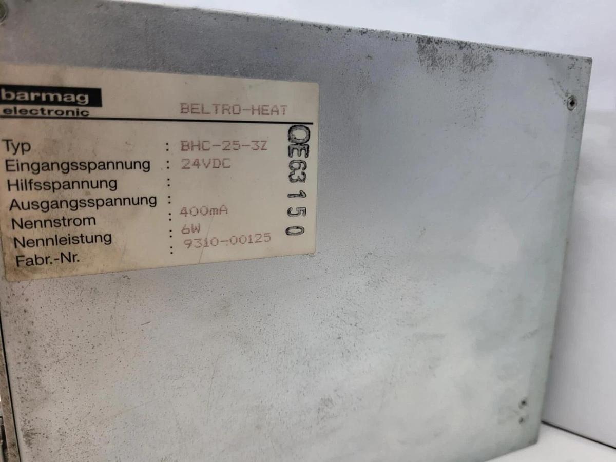 Used Barmag Beltro-Heat Inverter Control Module BHC-25-3Z  24vdc 6w 400mA BHC253Z