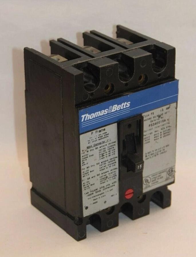 (NEW) THOMAS & BETTS FS340015A 15A 480V 3 Pole F-Frame Breaker