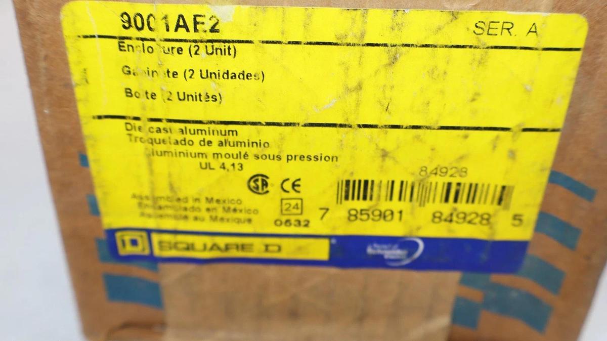 Square D 2 Hole Enclosure 9001AE2 2/4 - 14 Hole Type AE2 Class 9001 USA (New)