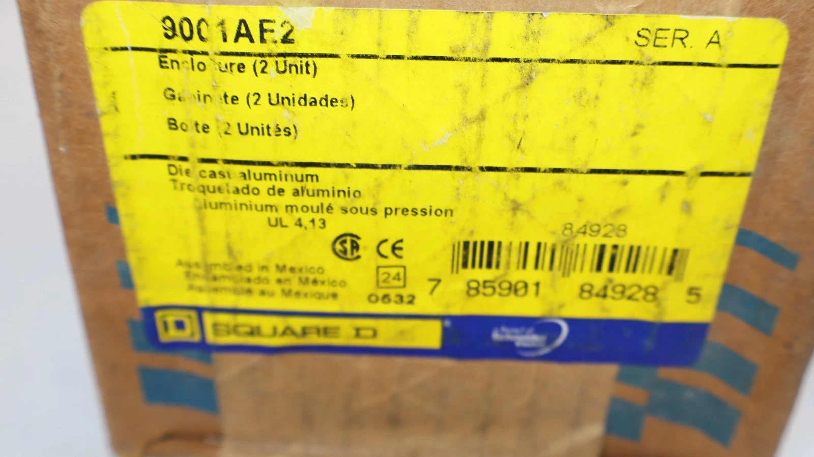 Square D 2 Hole Enclosure 9001AE2 2/4 - 14 Hole Type AE2 Class 9001 USA (New)