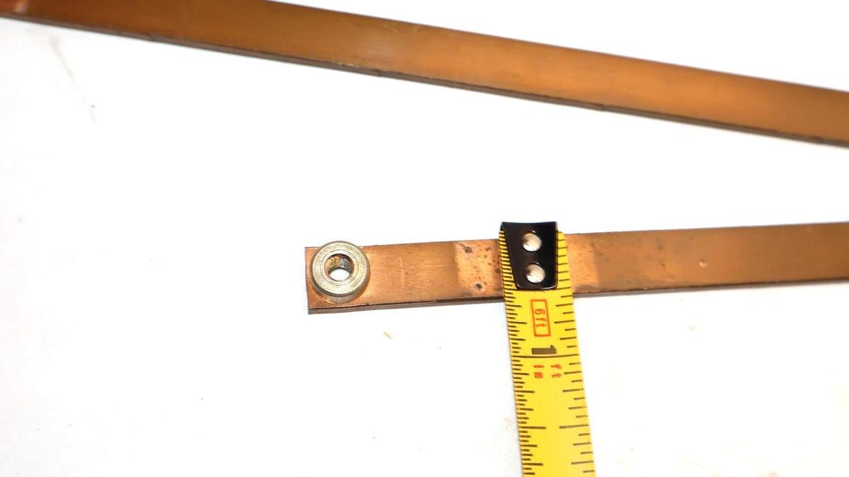 Used 12" x 1/2" x 1/8" & 7-1/2" x 1/2" x 1/8" Copper Buss Bar