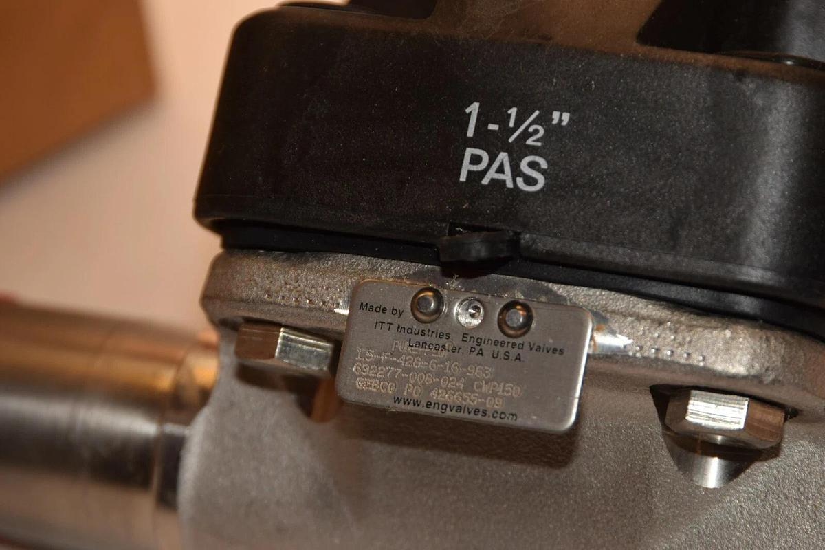 (NEW) ITT INDUSTRIES 15-F-428-6-16-963 15F428616 1-1/2" Pure-Flo Sanitary Valve