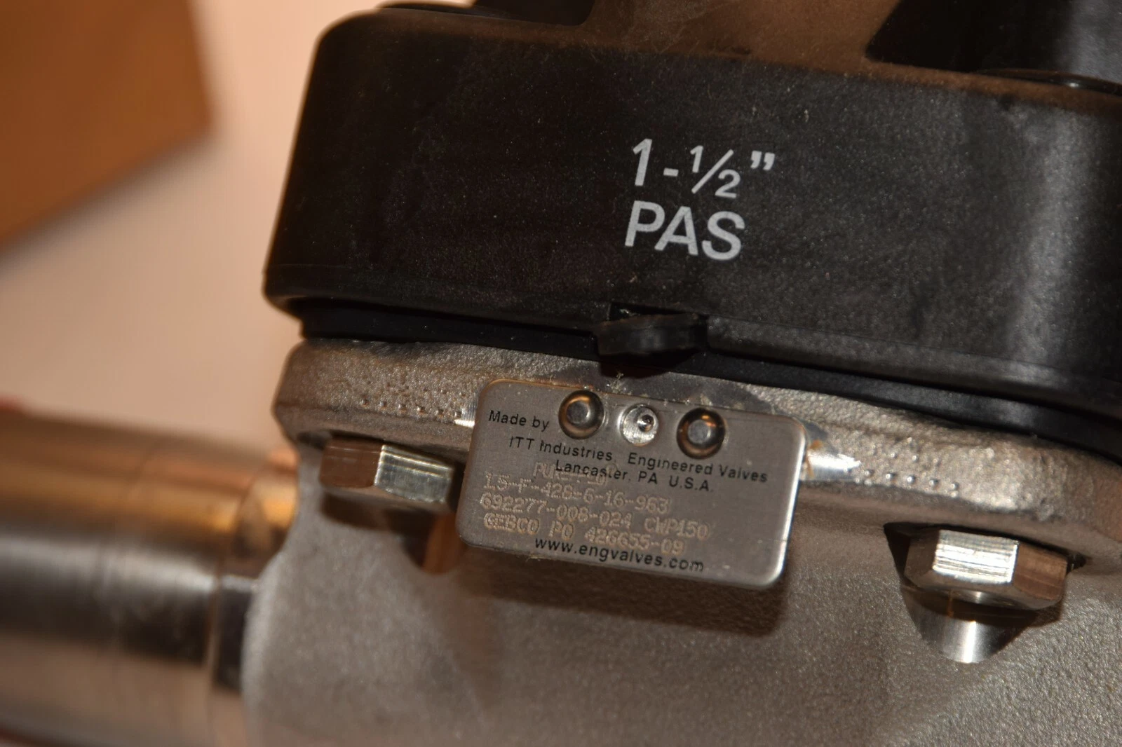 (NEW) ITT INDUSTRIES 15-F-428-6-16-963 15F428616 1-1/2" Pure-Flo Sanitary Valve