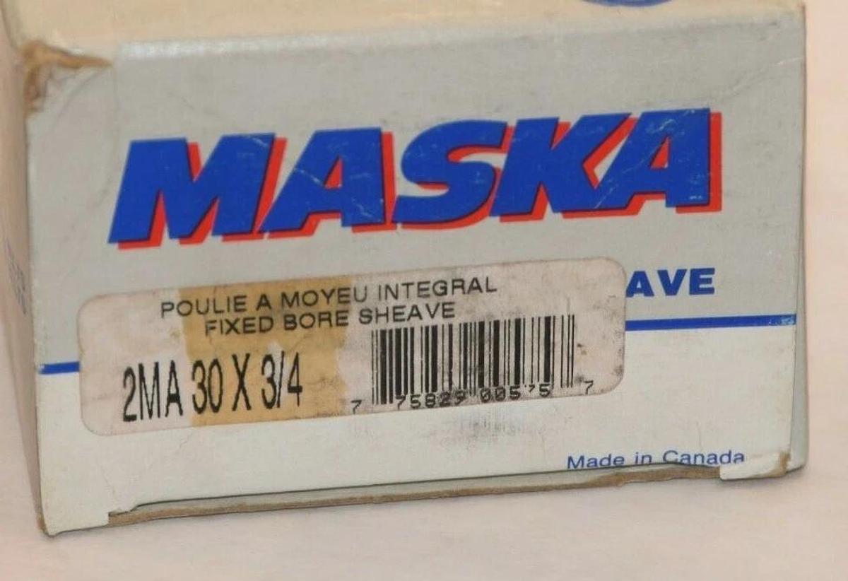 (NEW) MASKA 2MA30X3/4 2MA 30x3/4 3/4" Bore 2 Groove Pulley