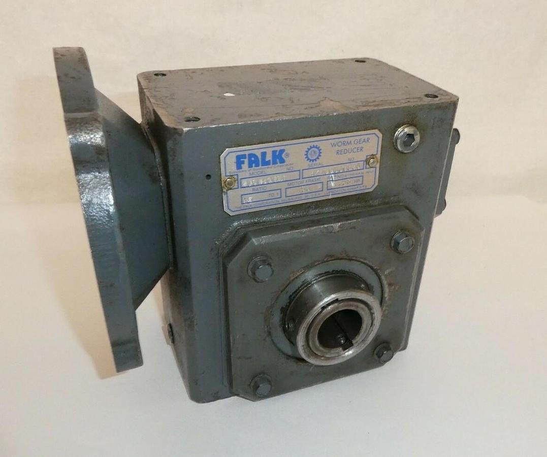 Used FALK 206WBQM1 15:1 Ratio 56 Motor Frame 1.58HP 1" / 5/8" Worm Gear Reducer
