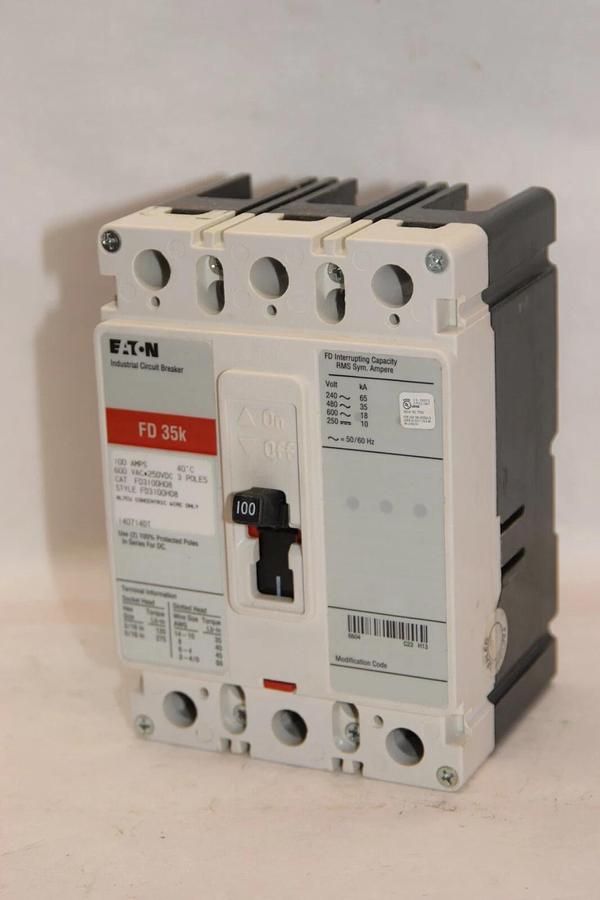 (NEW) EATON / CUTLER HAMMER FD35K FD3100H08 100A 3 Pole 600Vac Circuit Breaker