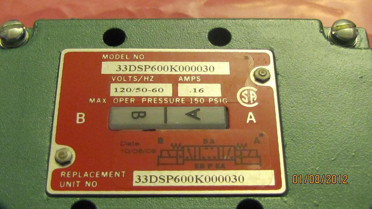 NUMATICS VALVE 33DSP600K000030 33DSP6 K000030 33DSP6K000030 120v 150psi NEW