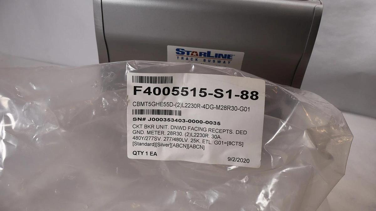 StarLine Track Busway CBMT5GHE55D-(2)L2230R-4DG-M28R30-G01 Tap Box (New)