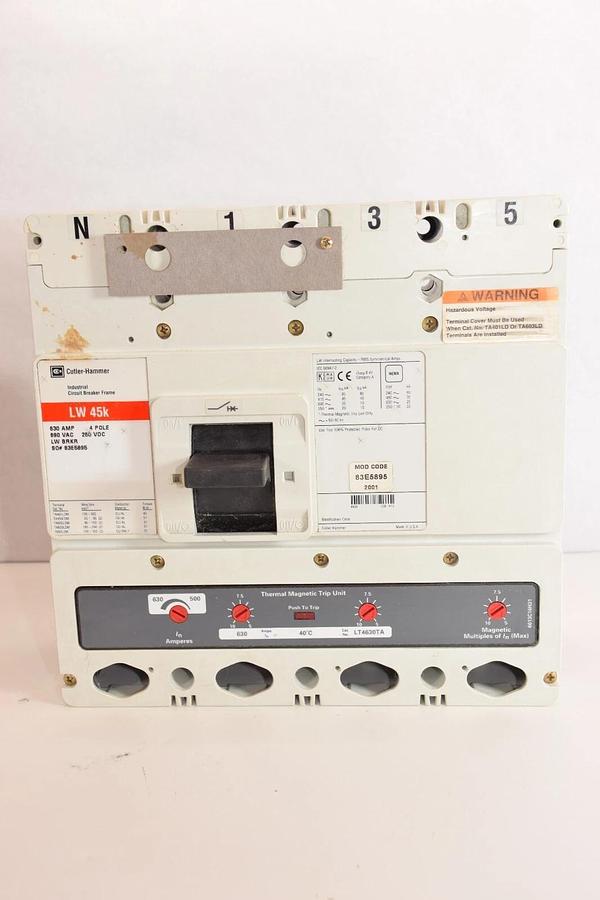 (New) Cutler Hammer LWBRKR  LW 45k 4P 630 amp LT4630TA 83E5895 LW45k Breaker