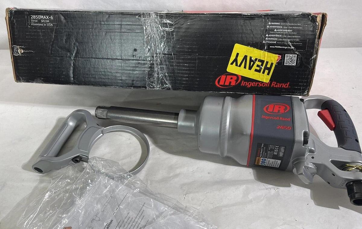 Used INGERSOLL RAND 2850MAX-6  1in Drive D-Handle Air Impact 2100 Ft./Lbs. Torque 6" 663023139647