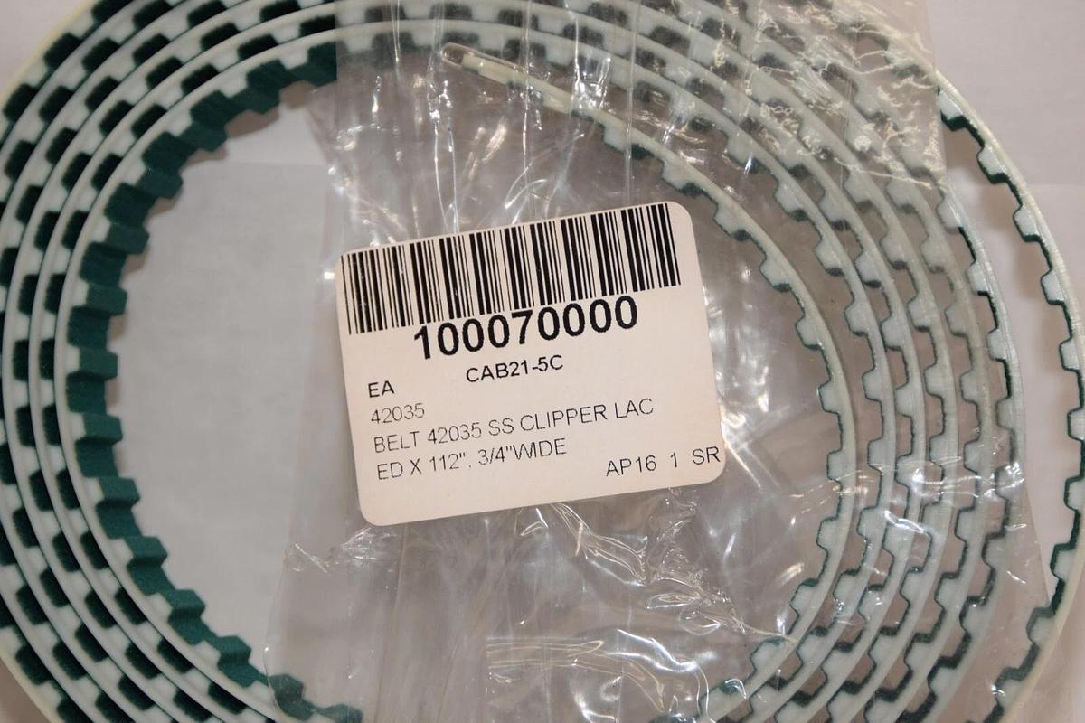 (NEW) 42035SS CAB21-5C 112" x 0.75" Wide Clipper Laced Conveyor Belt