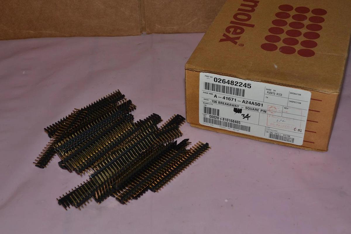 LOT OF 34 MOLEX A-41671-A24A501 A41671A24A501 BREAKAWAY SQUARE PIN CONNECTOR NEW