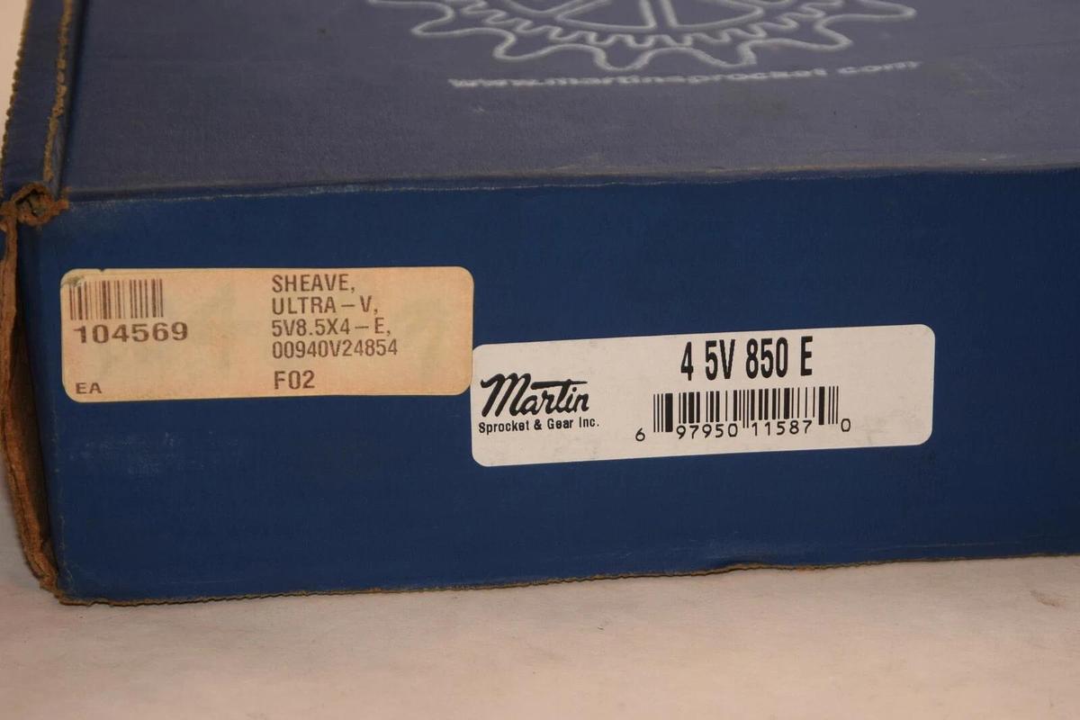 (NEW) MARTIN 4 5V 850 E 45V850E Ulta-V 3-3/4" Bore 4 Groove Pulley