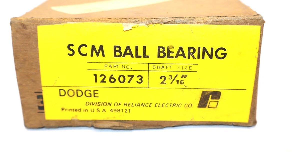 Dodge / SCM 126073 , 3797901 SCM-2-3/16 2-3/16" Bore Ball Bearing USA (NIB)