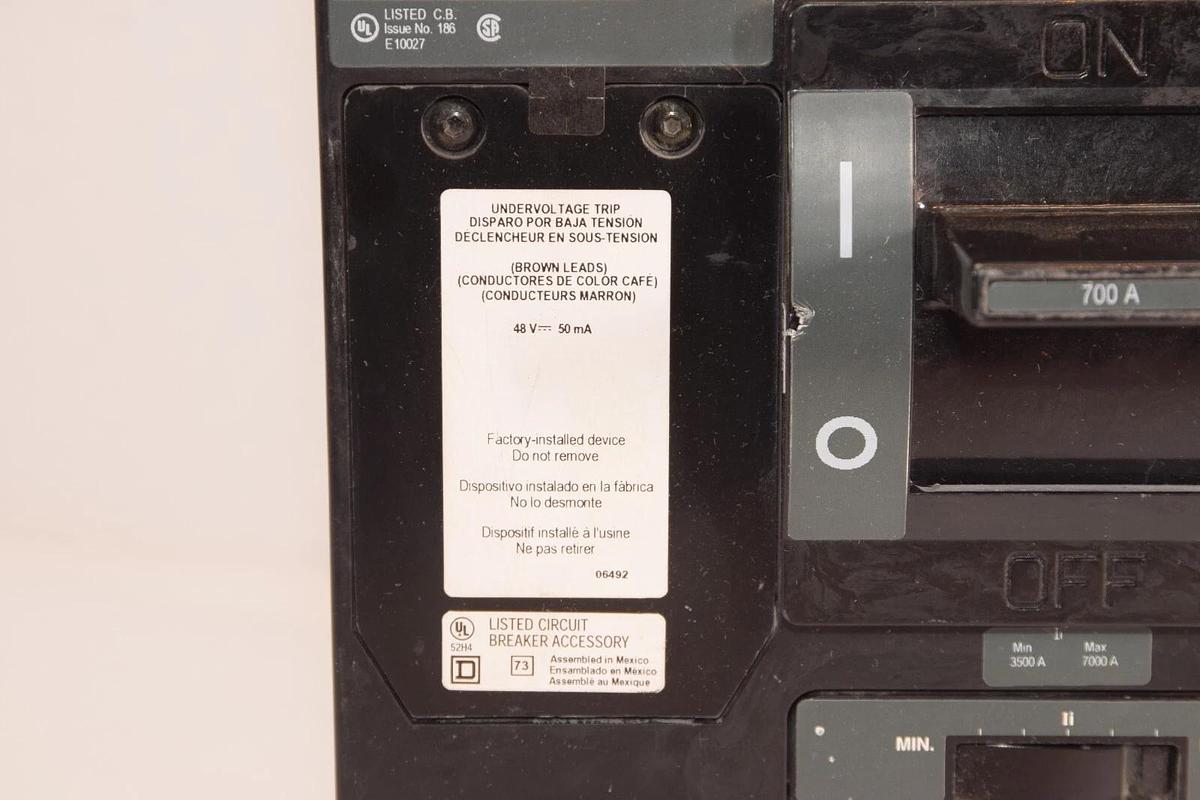 Used SQUARE D MH 700A MH700A 12-718012-36 700 Amp 3P Circuit Breaker