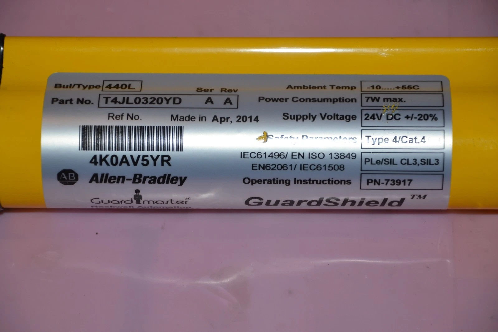 Used Allen-Bradley 440L-T4JL0320YD ser,A Safety Light Curtain 320mm 440L T4JL0320YD