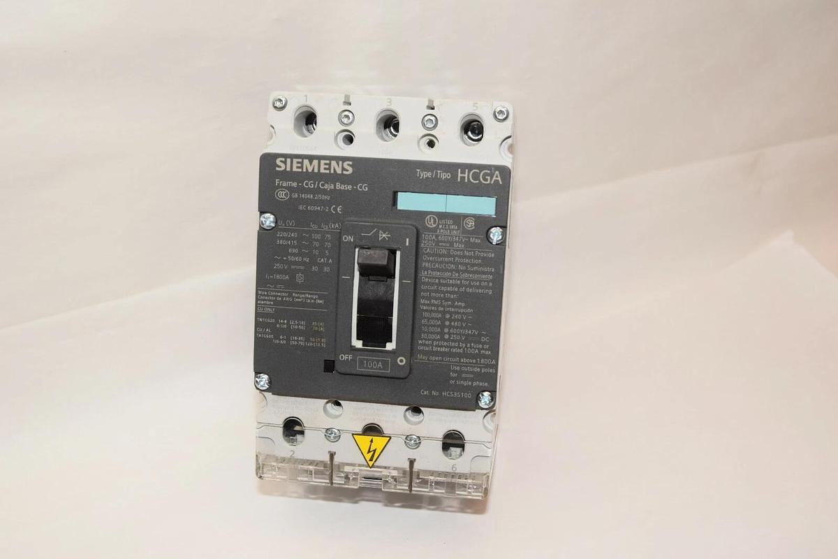 SIEMENS HCGA 100 Amp Breaker 3VL1110-2KE30-0AA0 3VL11102KE300AA0 HCS3S100 100A