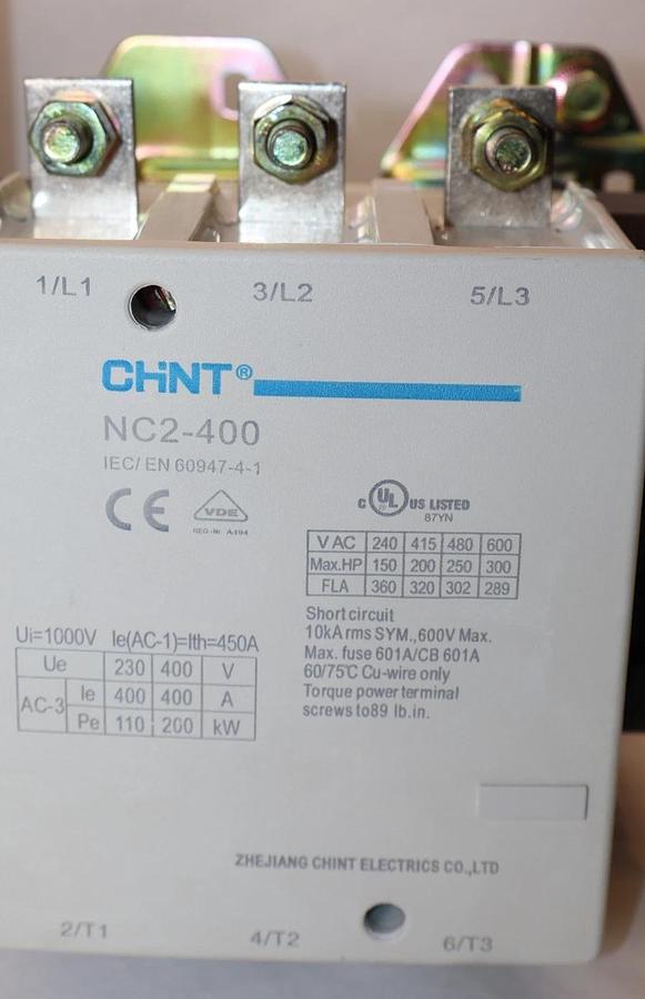 (NEW) CHINT NC2-400 NC2400 NC2.400 120V 50/60Hz AC Contactor