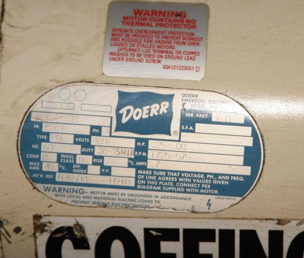 Used Coffing 1/4 Ton Electric Chain Hoist EC05163 15' Lift 230/460v 3ph w/ Trolley