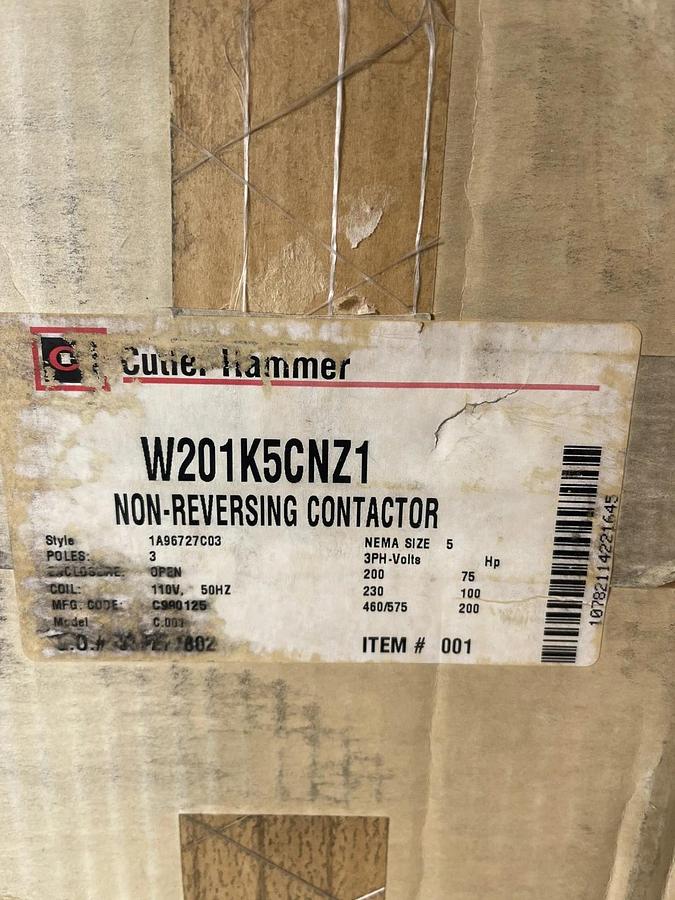 (New) Cutler Hammer, W201K5CNZ1, Advantage Contactor, SIZE: 5, C, 1A96727C03