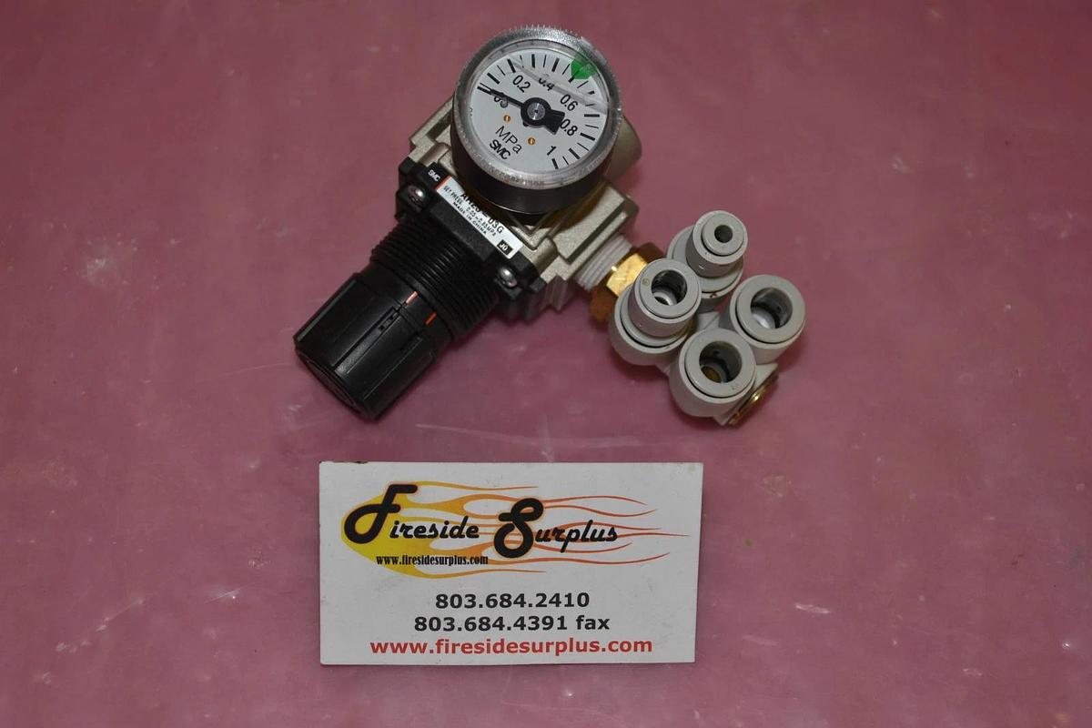 Used SMC Modular Regulator AR25-03G AR25 03G AR2503G WITH GAUGE G36-10-01 G36 10 01