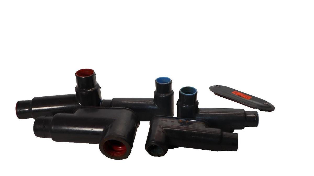 Used Plasti-Bond RedH20T 90° Conduit Body (Lot of 5)