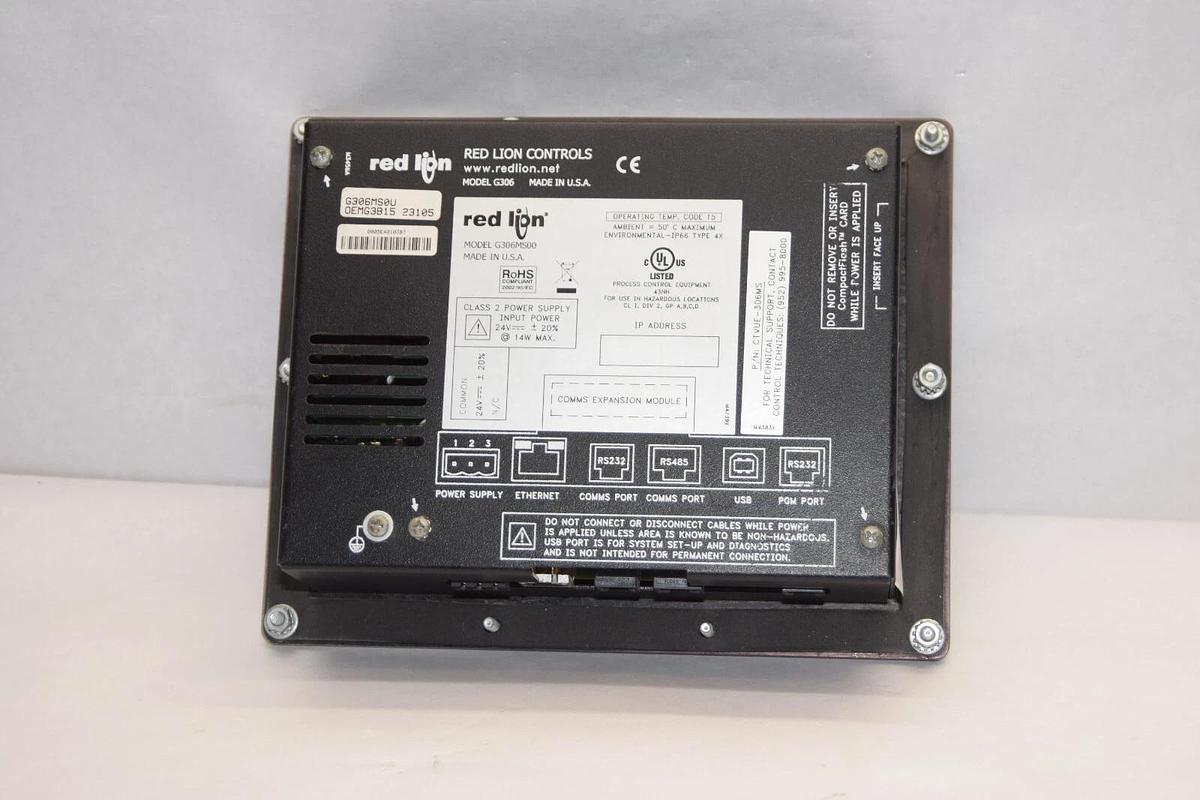 Used EMERSON  / RED LION G306MS00 6" Operator Interface USA *Read: Lines on Screen*