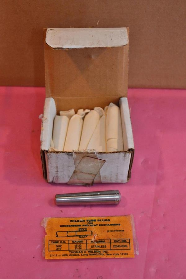WILSON TUBE PLUGS STAINLESS STEEL 22043-0000 5/8 X 15-22 10 IN BOX NEW