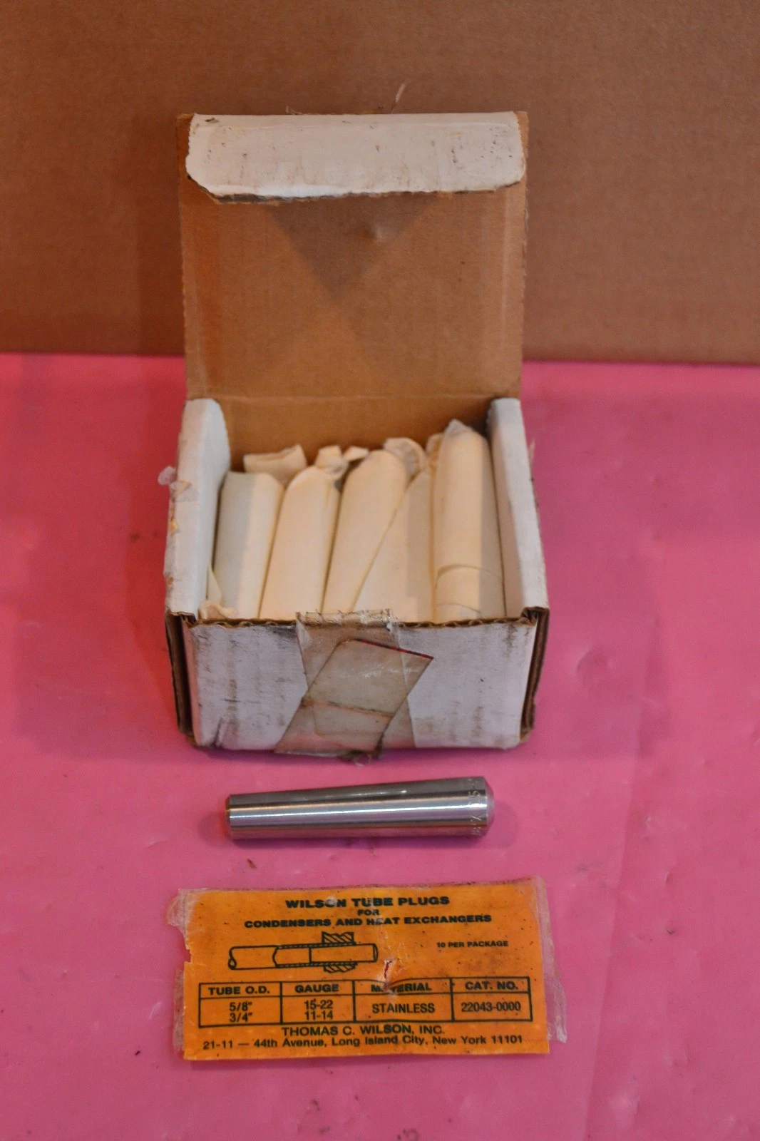 WILSON TUBE PLUGS STAINLESS STEEL 22043-0000 5/8 X 15-22 10 IN BOX NEW