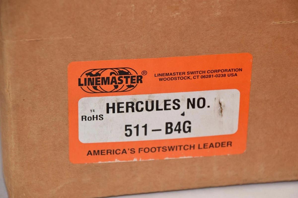(NEW) LINEMASTER 511-B4G , 511B4G Anti-Trip Single Stage Hercules Footswitch