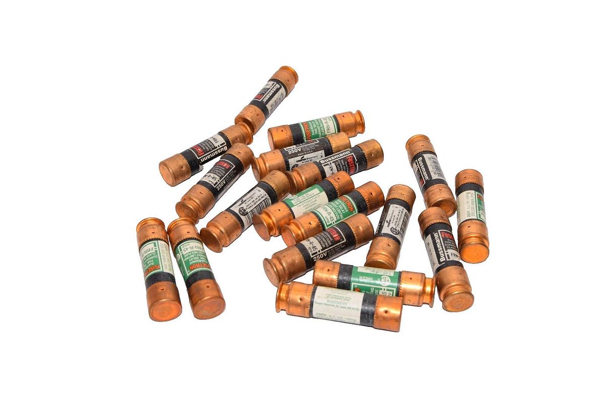 Fusetron FRN-R-45 , FRNR45 , 45A Amp Dual Element Fuse (New - Lot of 18)