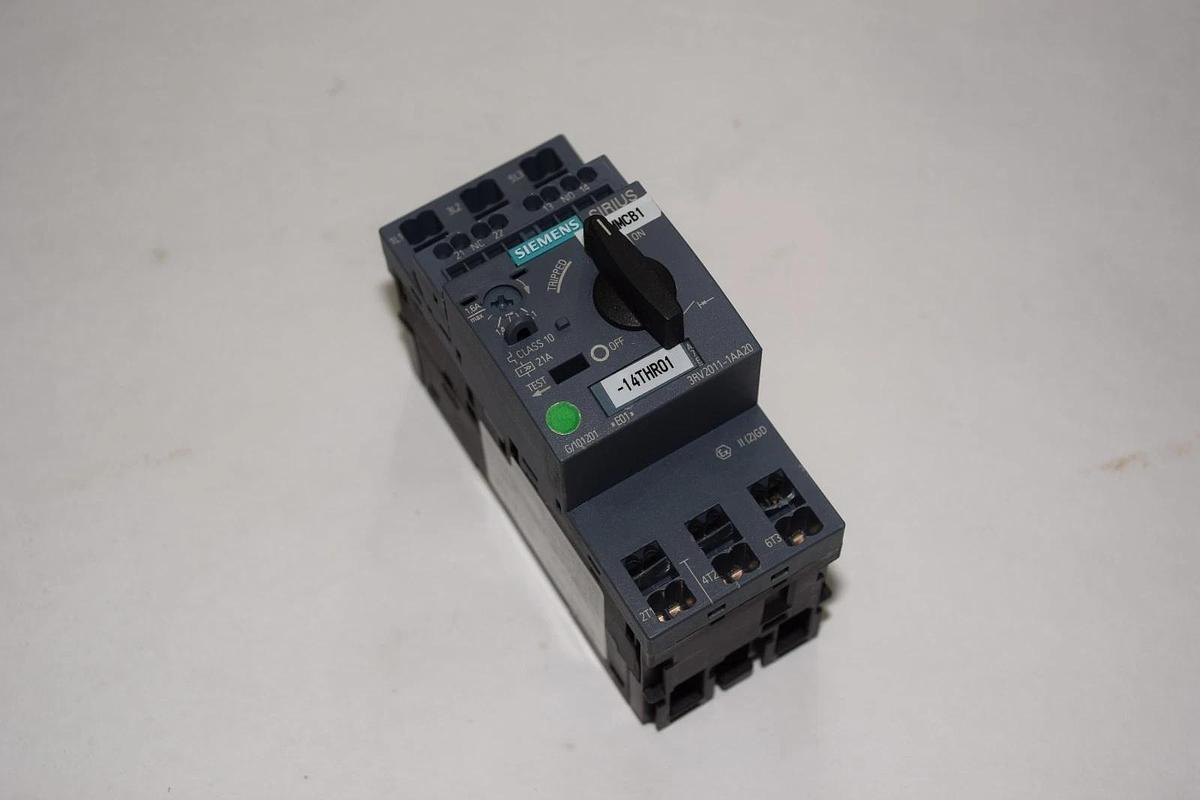 Used SIEMENS 3RV2011-1AA20 1,1-1,6A MOTOR PROTECTION CIRCUIT BREAKER