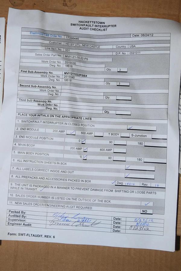 Elastimold Molded Vacuum Interrupter MVI1-21-15-22-PS MVI1211522PS (NEW)