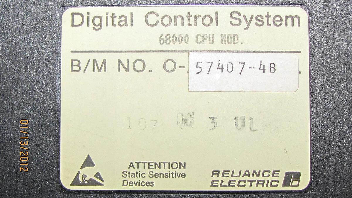 Used RELIANCE ELECTRIC PROCESSOR 57407 0-57407-4B 0 57407 4B 0574074B