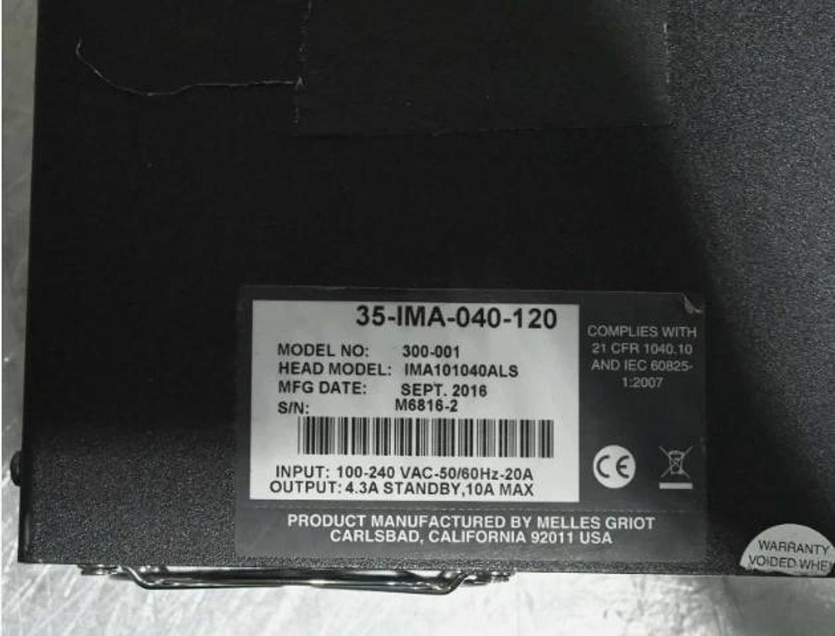Used MELLES GRIOT ION Laser IMA101040ALS 35-IMA-840-015 Power Supply 35-IMA040-120
