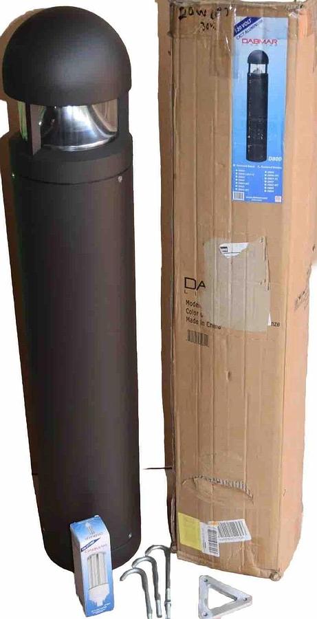 Used Dabmar Lighting D800-BZ D800BZ Powder Coated Cast Aluminum Bollard Bronze (NEW)