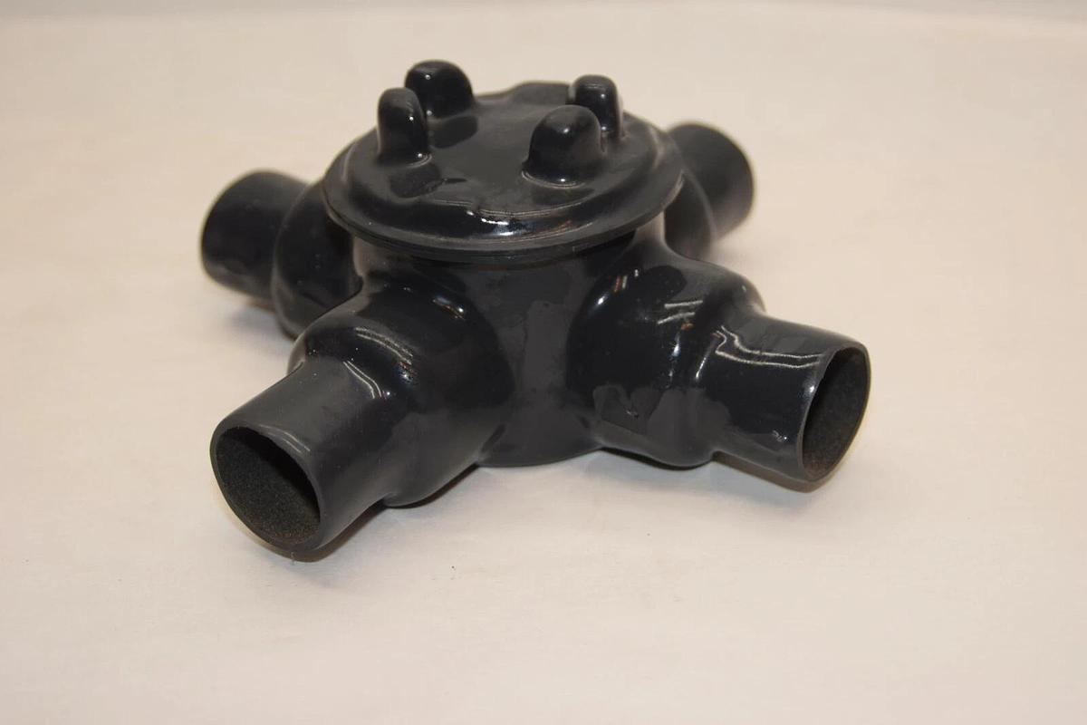 (NEW) PLASTI-BOND Red H2OT 20995-8 GUA 4 3/4" Coated Conduit Outlet Box 4 Way