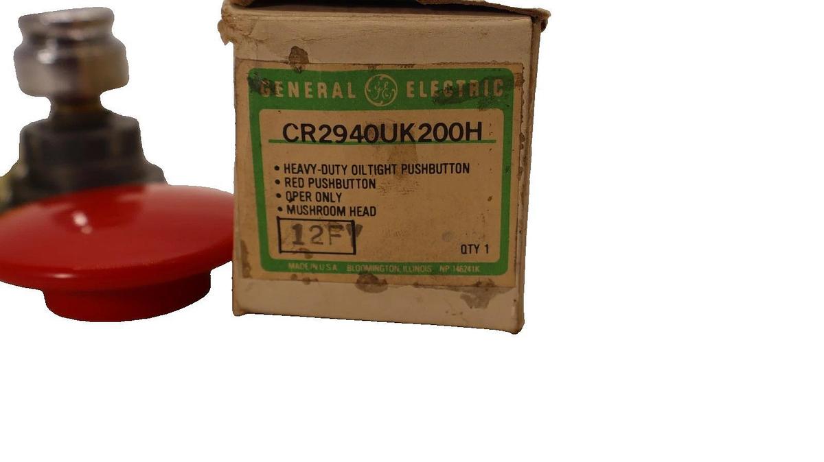 General Electric CR2940UK200H Heavy-Duty Oiltight Pushbutton , Red (New)