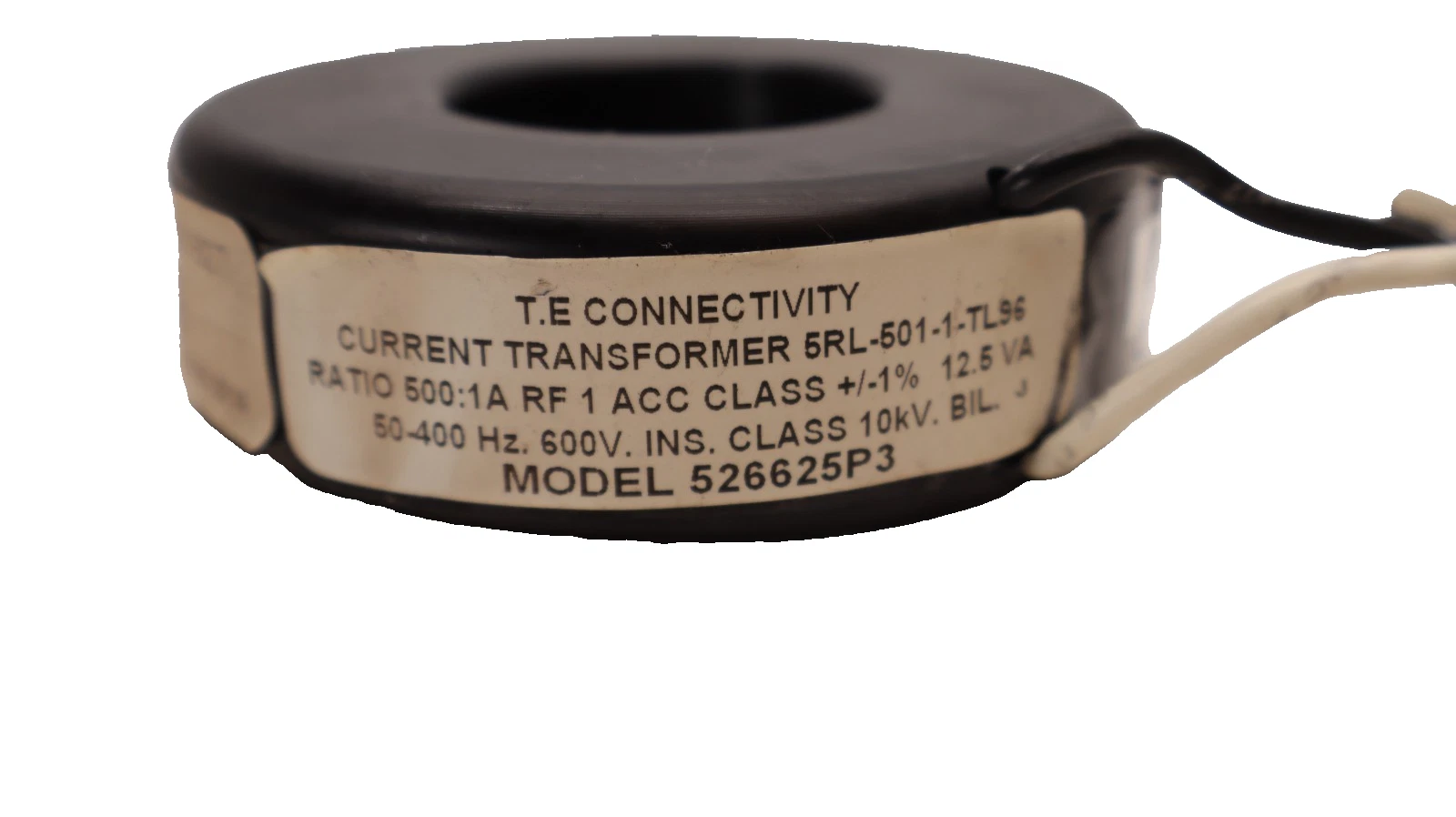 Used T.E. TE CONNECTIVITY 526625P3 5RL-501-1-TL96 500:1A 500:1 Current Transformer