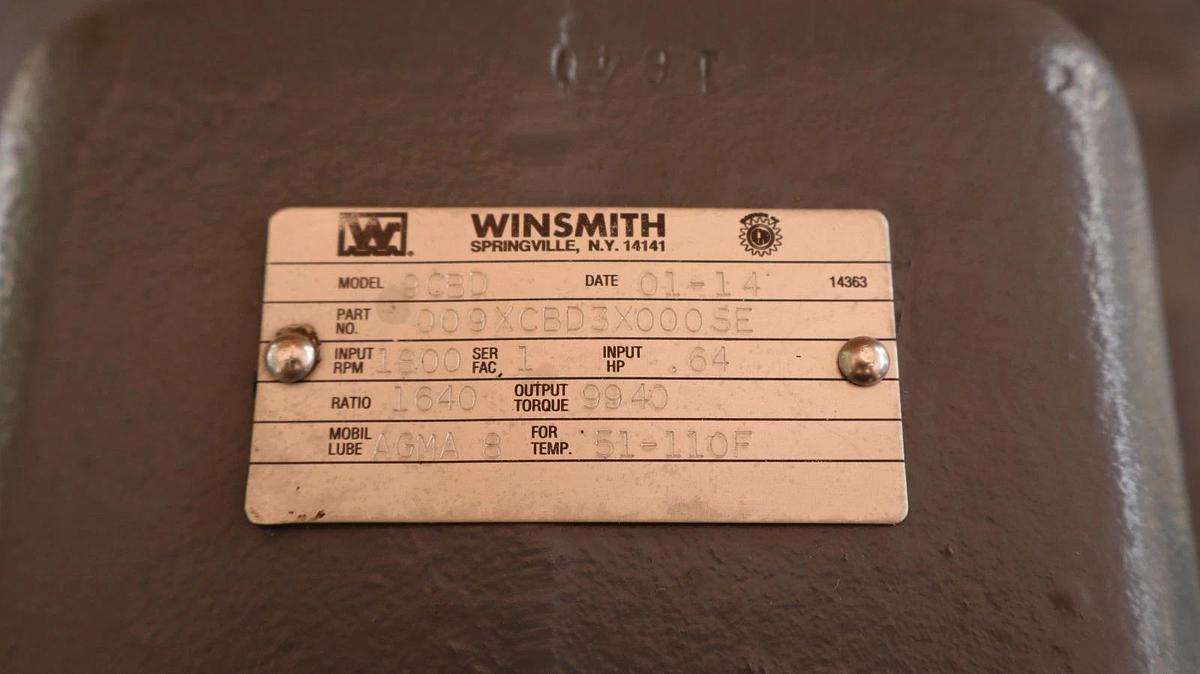 Winsmith Speed Reducer Worm Gear Box 9CBD 009XCBD3X00SE 1640:1 (New)