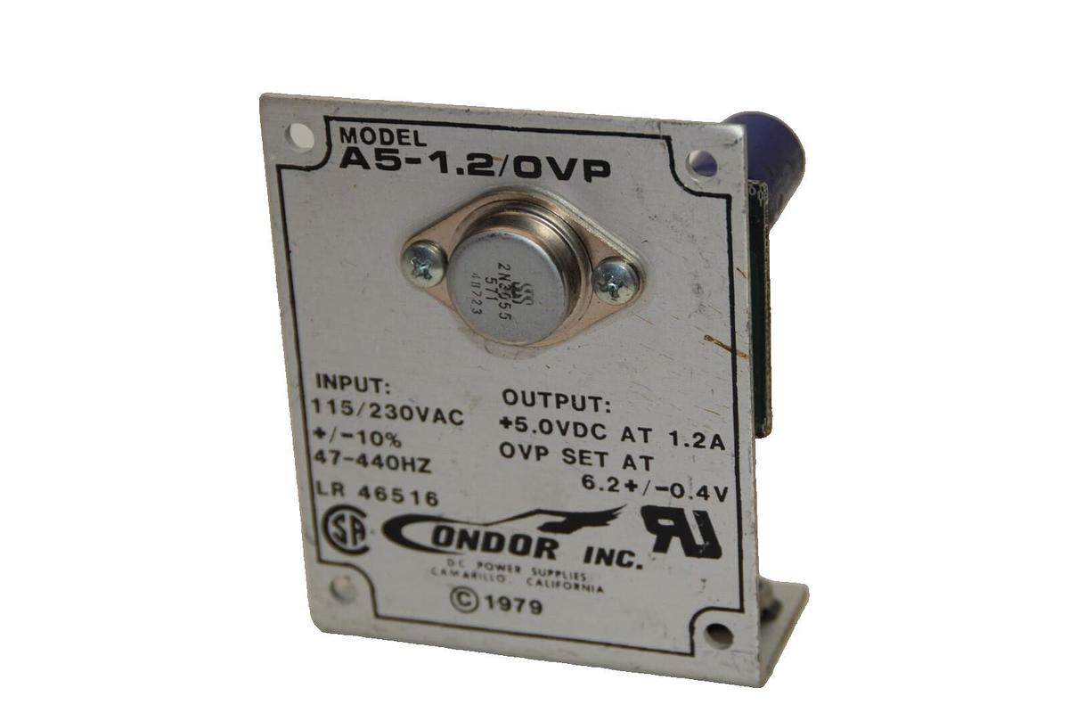 Used CONDOR Power Supply  A5-1.2/OVP A51.2OVP 115/230Vac , 5.0Vdc/1.2A