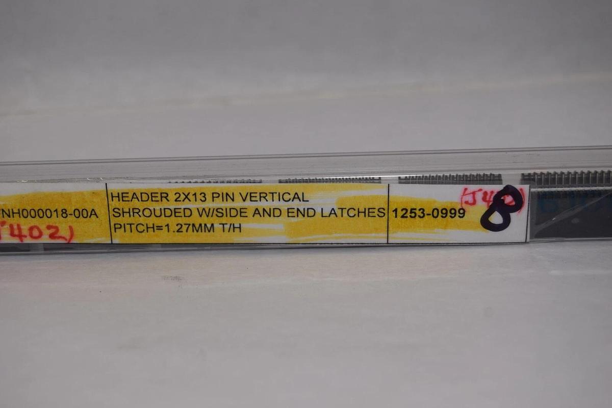 (Lot 8) TYCO 1253-0999 Header 2x13 26 Pin Vertical Shrouded Connector 1.27mm NEW