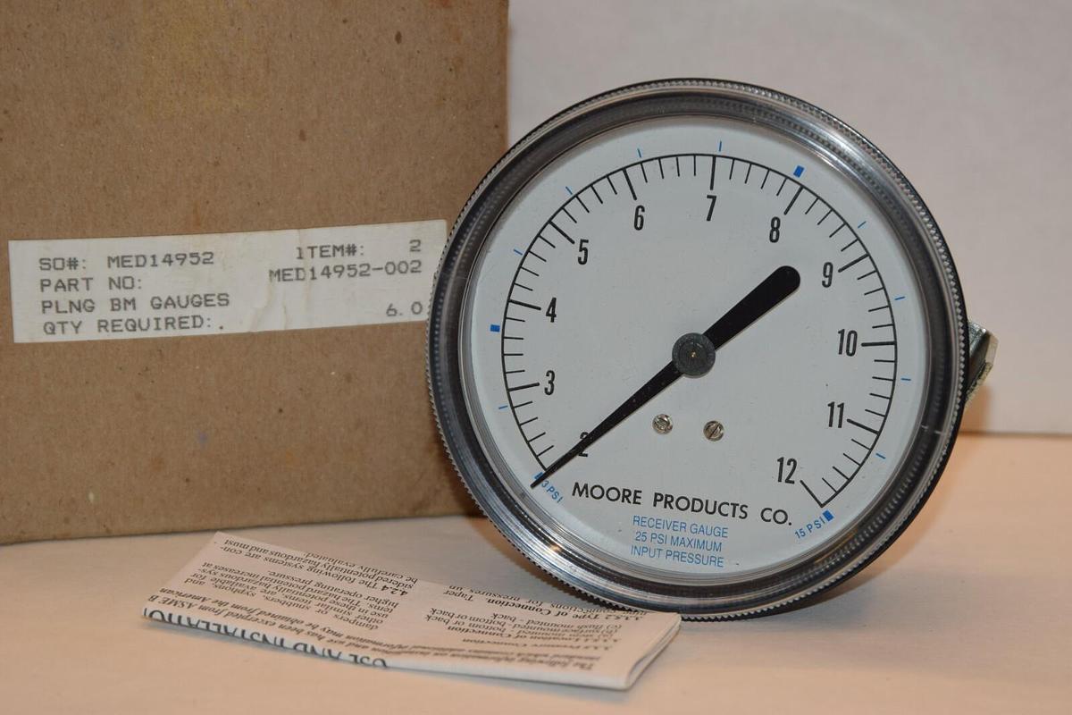 NEW MOORE PRODUCTS / AMETEK MED14952-002 MED14952 3-15psi Pressure Gauge