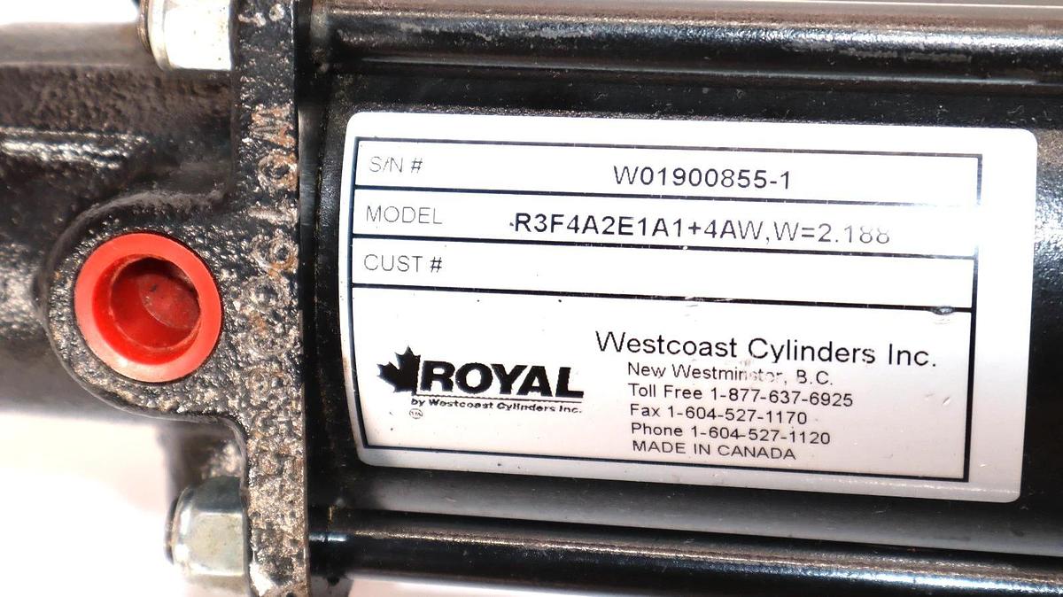 Royal / Westcoast Cylinders Inc. R3F4A2E1A1+4AW,W=2.188 Hydraulic Cylinder (New)