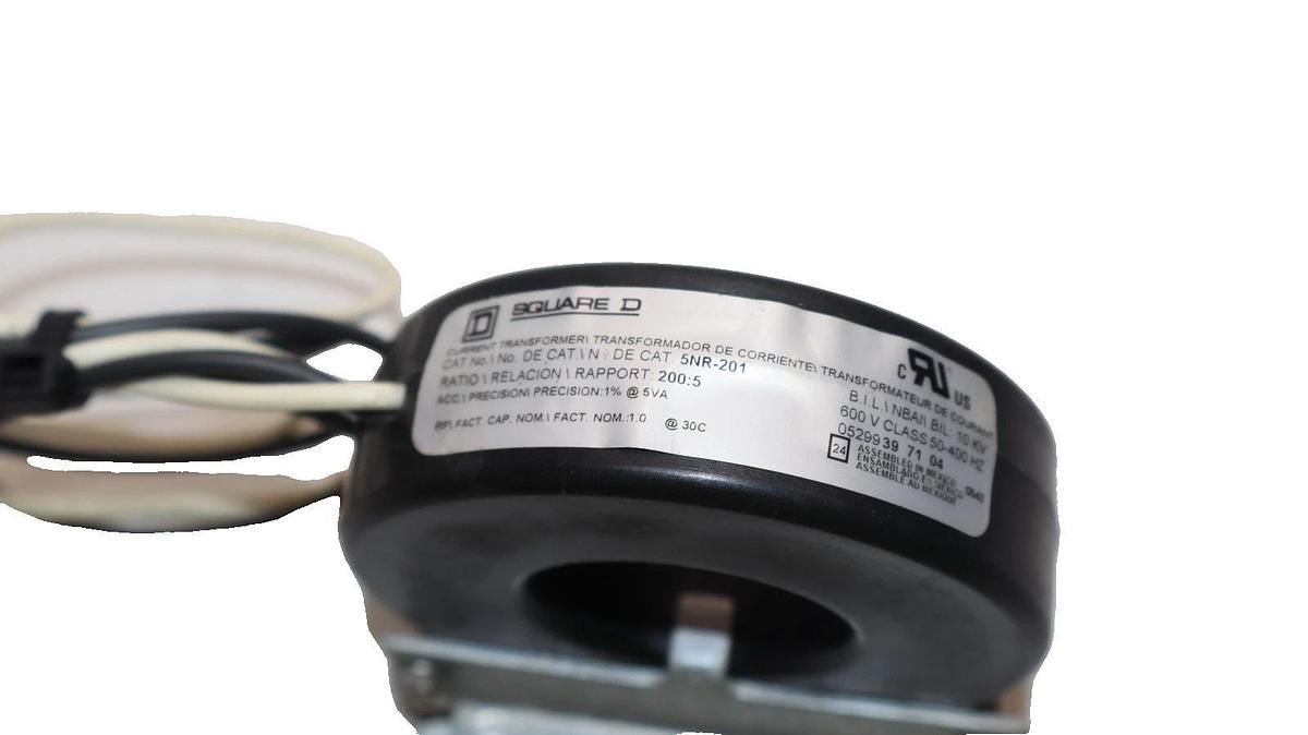 Used Square D Current Transformer 200:5 Ratio 5NR-201 5NR201