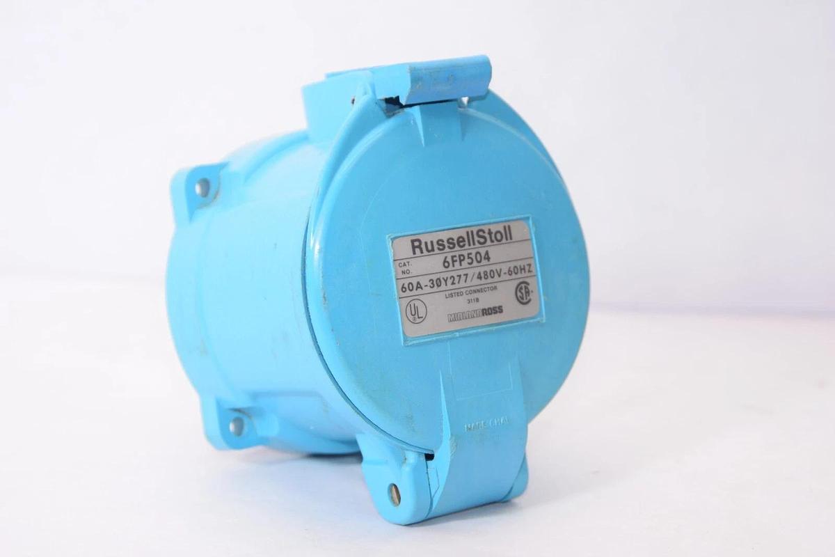 Used (NEW) RUSSELLSTOLL 6FP504 60A 480V 60Hz Receptacle