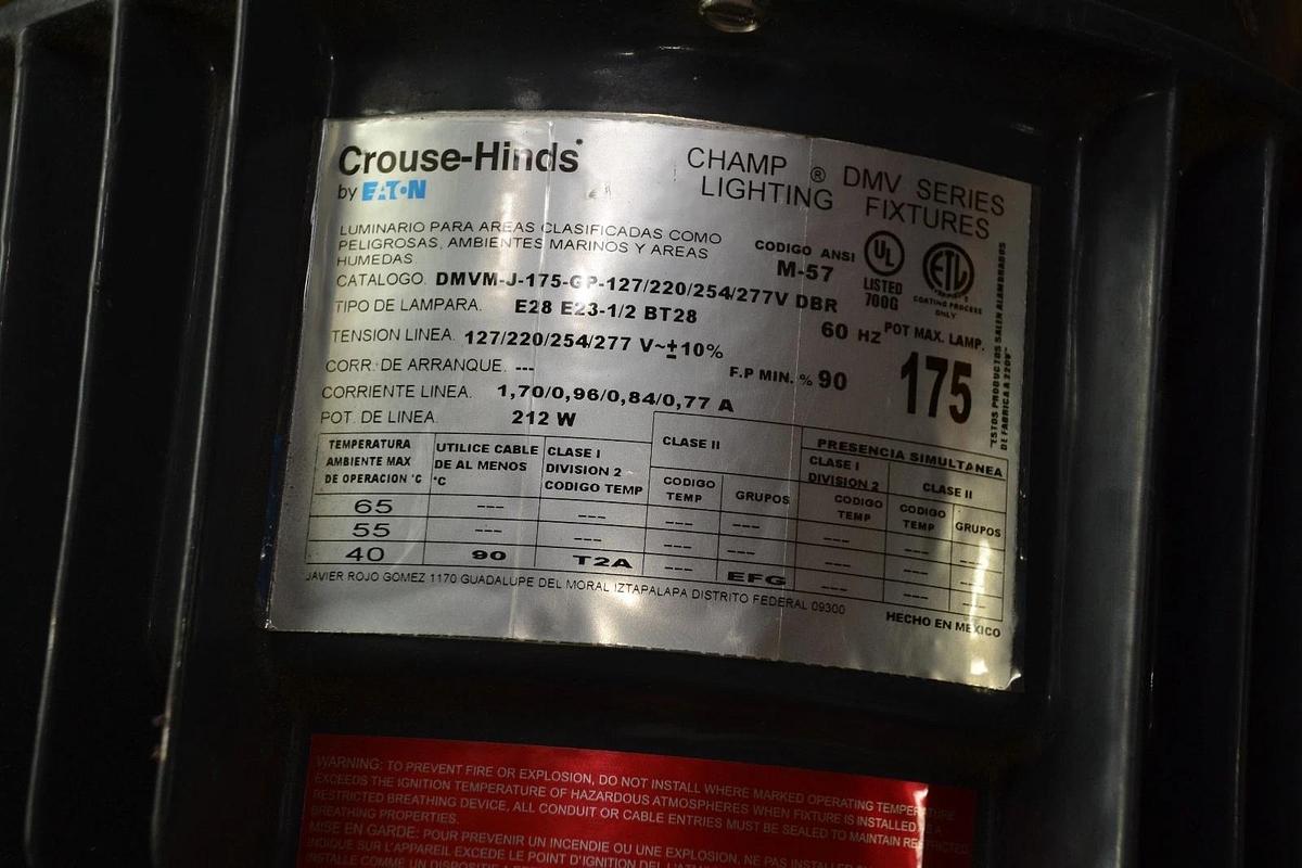 Used Crouse-Hinds Champ DMV Lighting DMVM-J-175-GP-127/200/254/277V DBR HAZARDOUS LOC